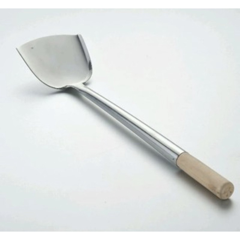 SPATULA / SUTIL / SODET MASAK GAGANG KAYU 38 PANJANG STAINLESS STEEL ANTI PANAS