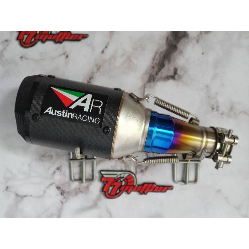 knalpot austin racing slip on ninja 250 fi dan Z250 carbon import