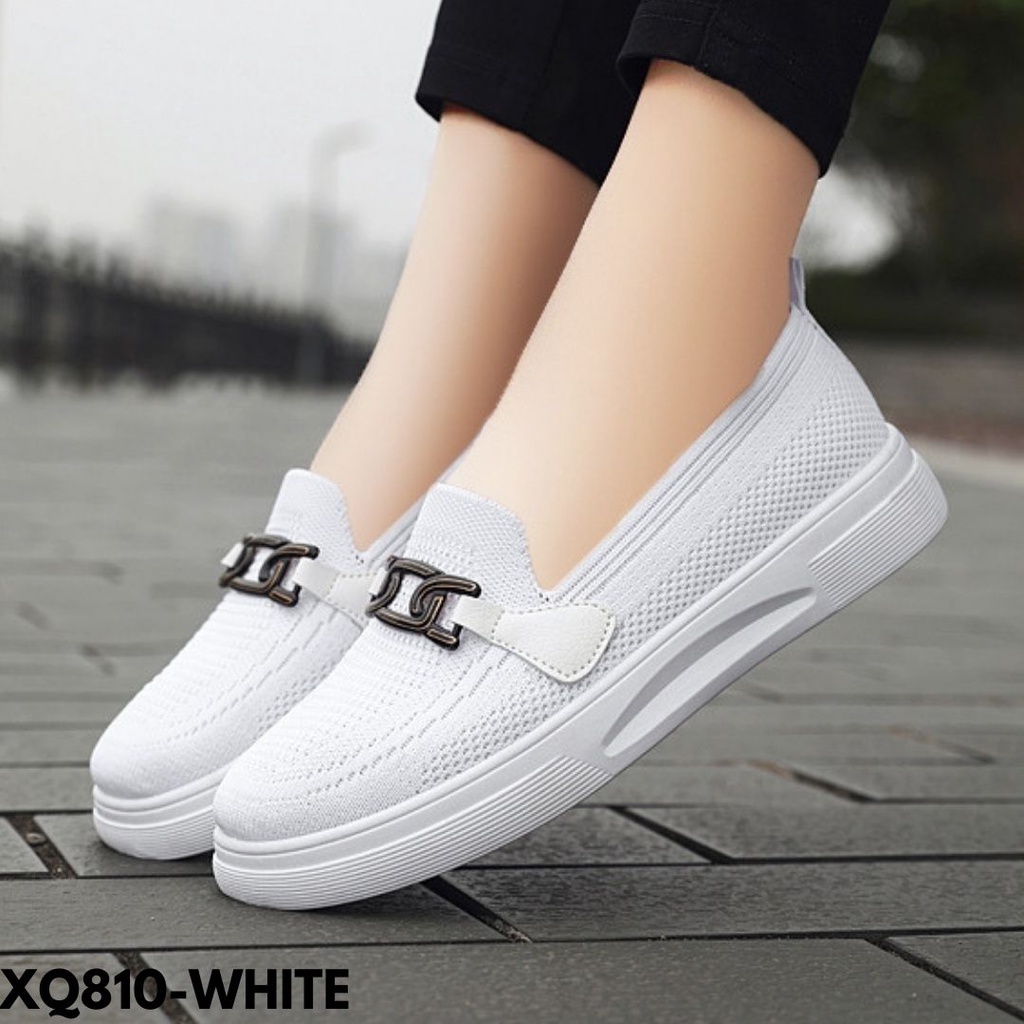 SEPATU SNEAKERS WANITA TRENDY VIRAL ALA ORANG TERKENAL BAHAN FLYKNIT IMPORT Q810