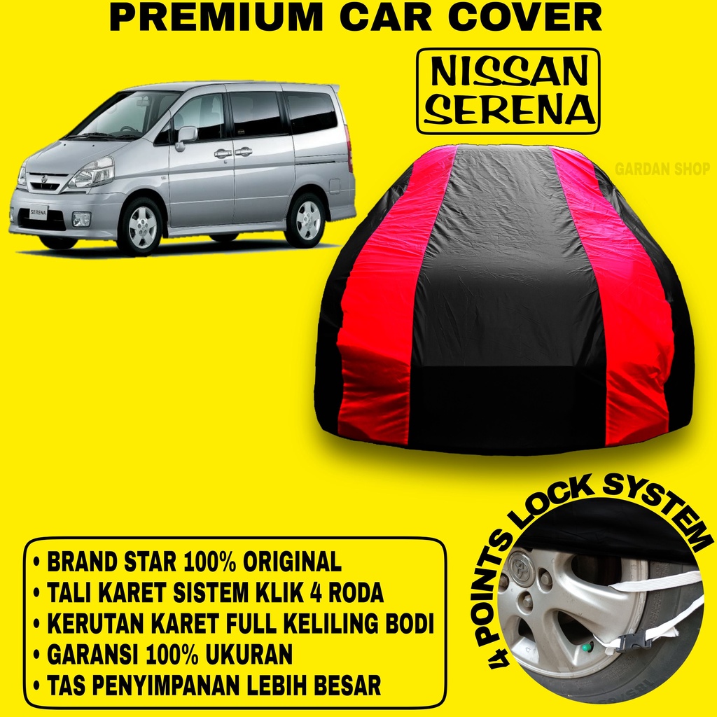 Body Cover NISSAN SERENA Sarung Strip MERAH Cover Penutup Pelindung Bodi Mobil Nissan Serena C24 Waterproof