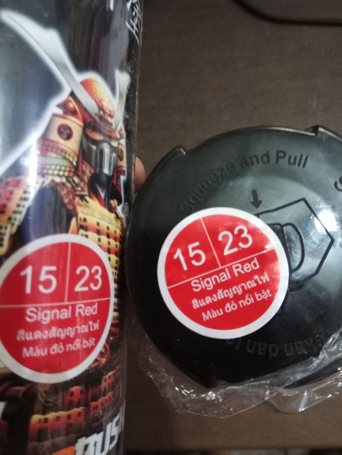 cat samurai paint signal red 23 merah pekat