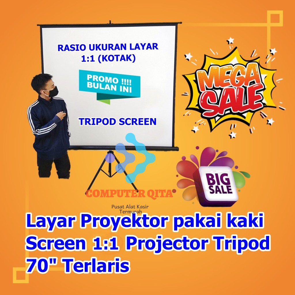 Jual Layar Proyektor Pakai Kaki 70 Screen Projector Tripod 70 Terlaris Tipe 11 Shopee Indonesia 8926