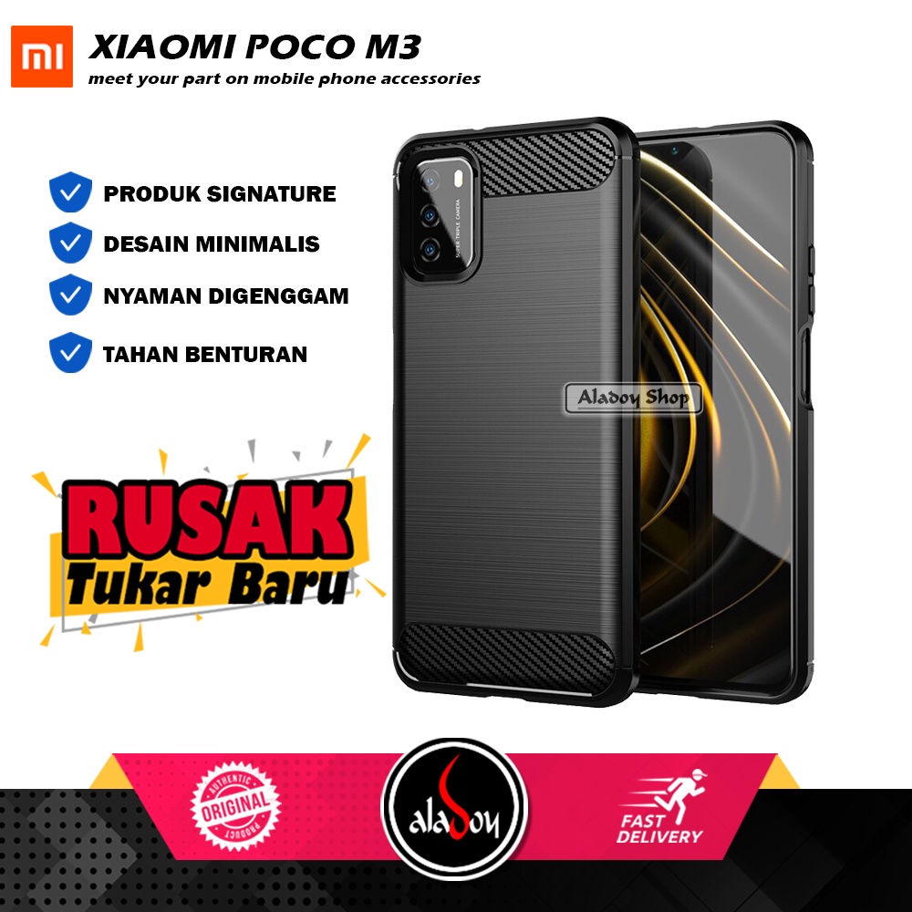 Case Ipaky Carbon XIAOMI POCO M3 Ultra Slim Ipaky Carbon Premium Softcase