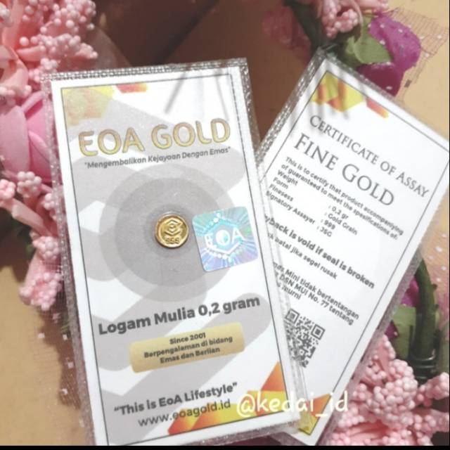 EOA GOLD Logam Mulia 0.2 gram emas murni 24karat