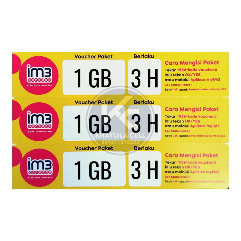 [VCR] INDOSAT YELLOW MINI 1 GB 3 HARI