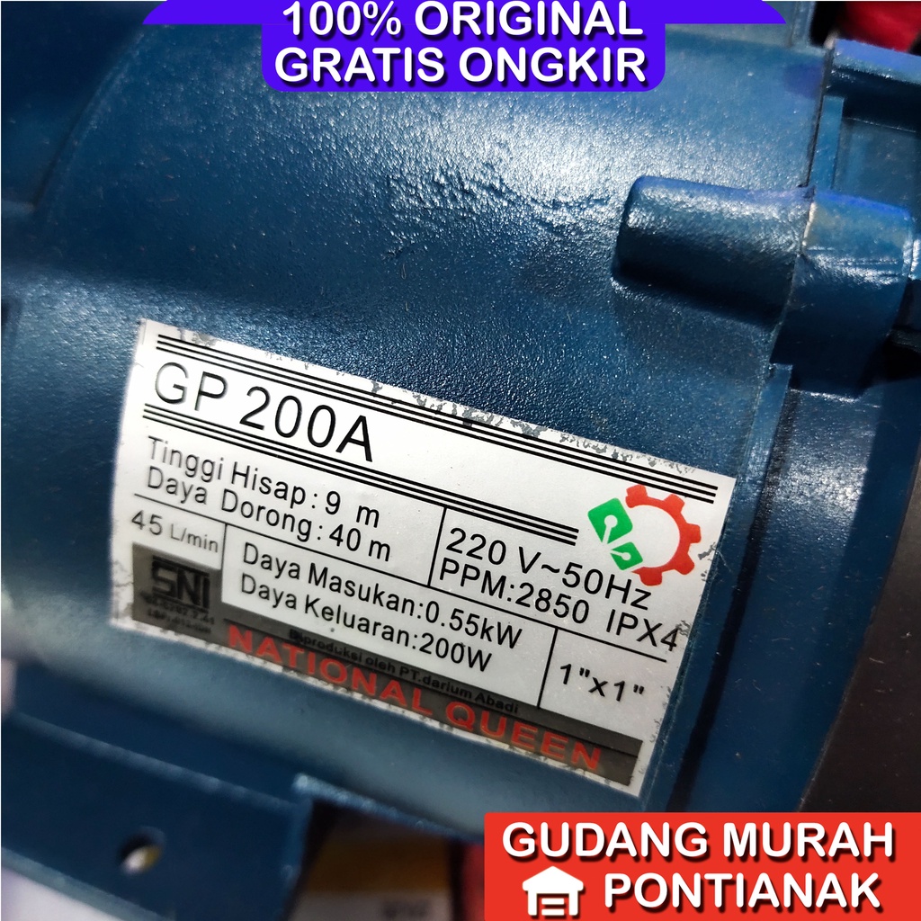 Pompa Air National 200 watt super kuat nasional GP-200 200w