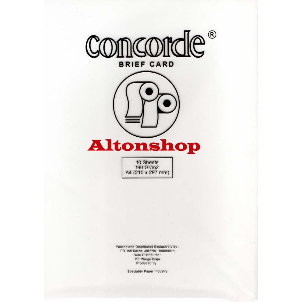 

Kertas Concorde Brief Card A4 90Gr/m2