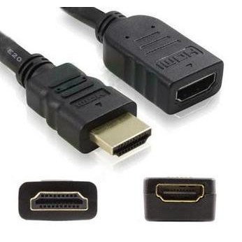 KABEL HDMI 33cm Cowok Cewek Perpanjangan HDMI Extension M-F Gold plate