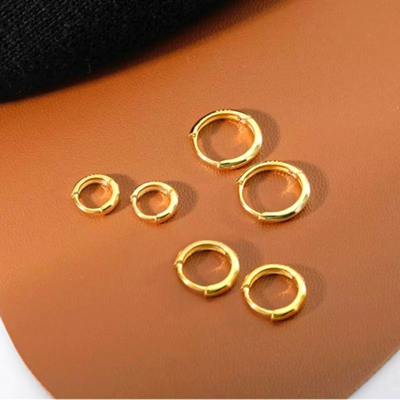 Anting hoop korea untuk wanita bahan titanium anti karat