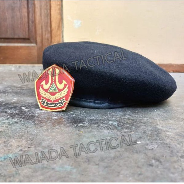 Baret Banser Plus Emblem Baret Hitam