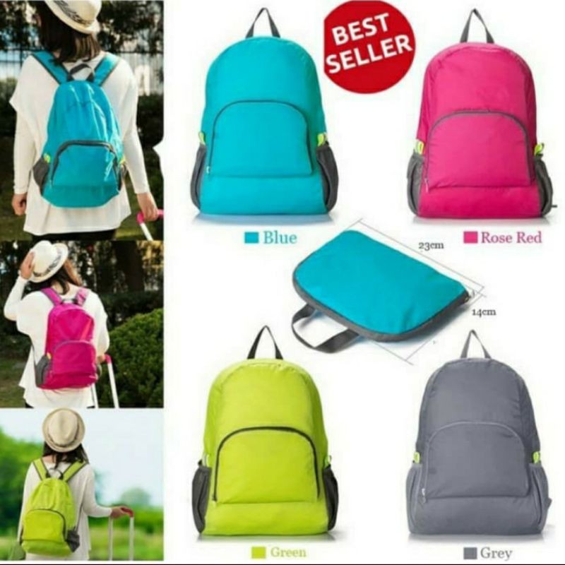 Tas Ransel Lipat tas Lipet Backpack Serbaguna sekolah travel