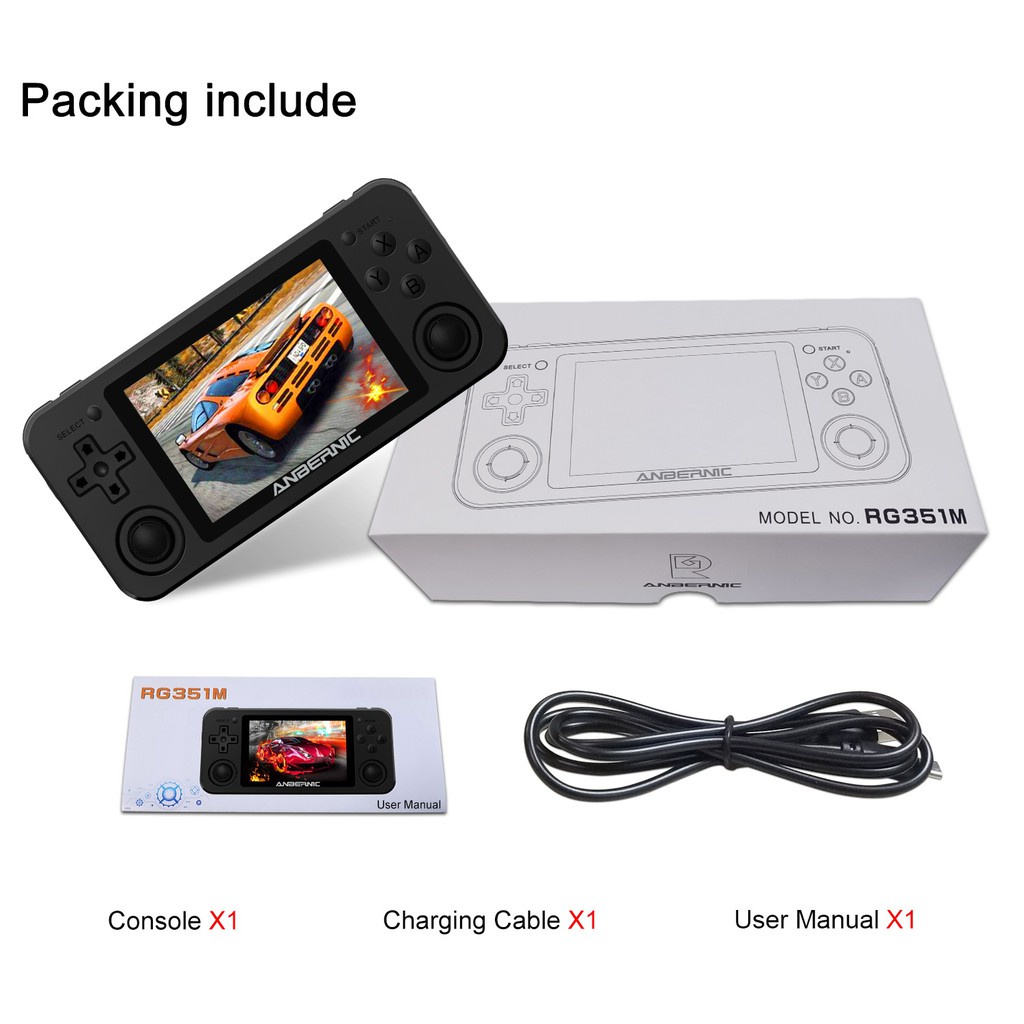 ANBERNIC RG351M - Emulator Retro Game Console 64GB 3.5-inch IPS Screen - Game Console Portable Jadul