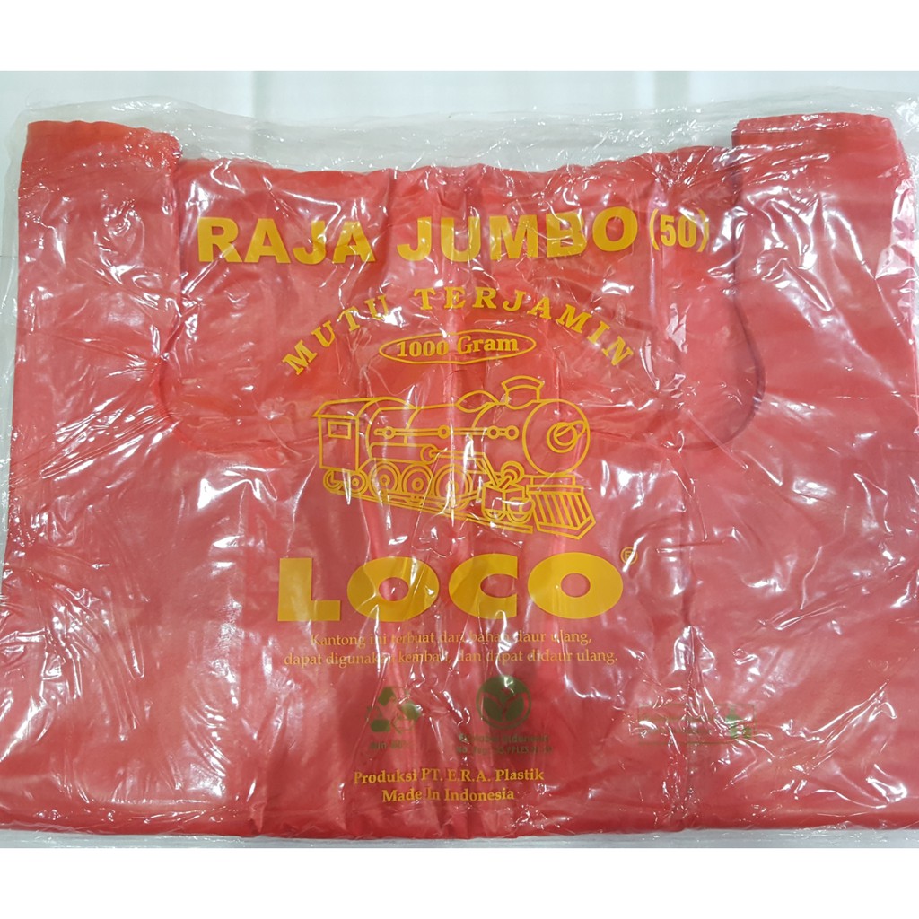 Jual Plastik Kresek Merah Jumbo Merk Loco Tebal 1000 Gram Shopee Indonesia 7852