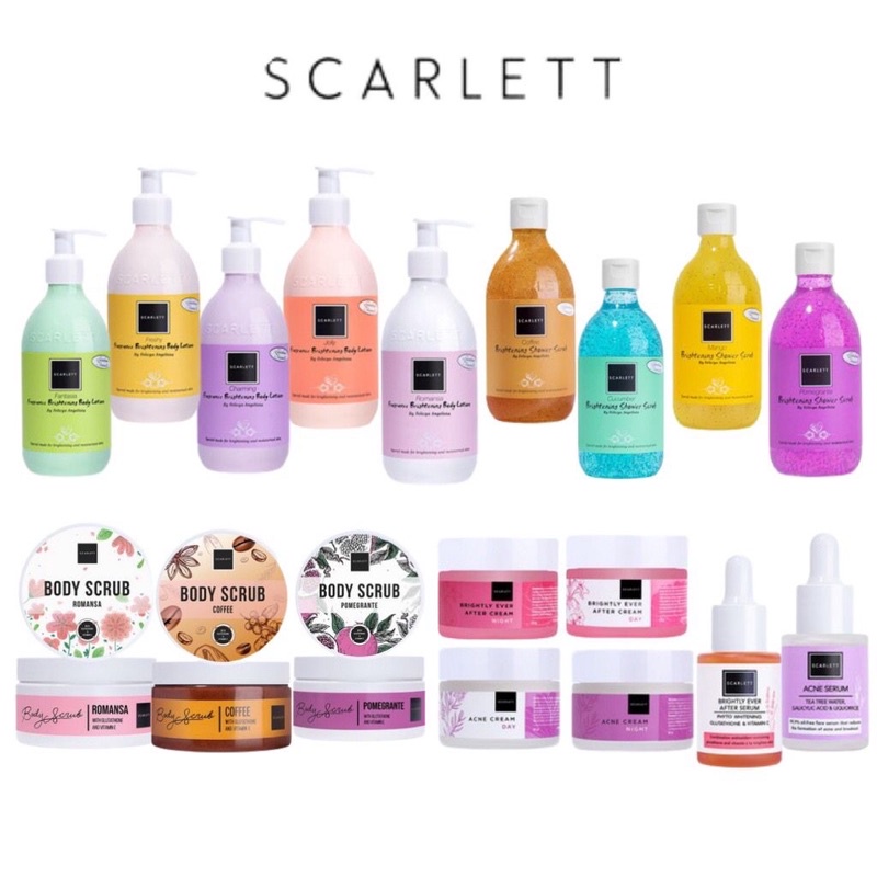 Scarlett Whitening Body Lotion / Shower Scrub / Body Scrub / Serum / Cream / Facial Wash / Toner