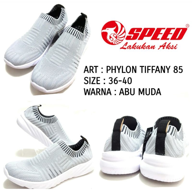 SEPATU SLIP ON CEWEK SPEED PHYLON TIFFANY 85 WARNA ABU SEPATU KASUAL CEWEK TERBARU HARGA TERMURAH