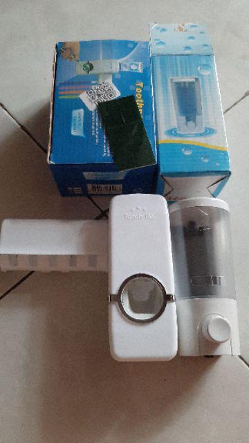 Paket Tempat Sikat Gigi Dan Dispenser Pasta Gigi & Dispenser Sabun Cair Single