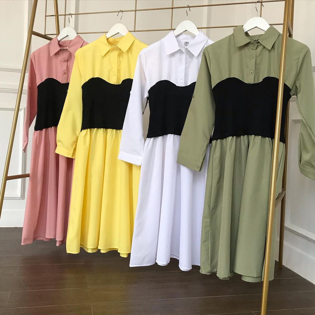 COD - Gio Long Tunik Atasan Muslim Wollycrepe Korean Style Fashion Wanita Premium