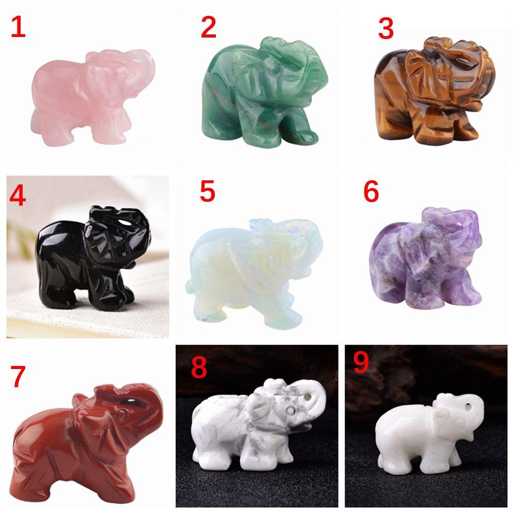 Patung Gajah Agustina 1PC Natural Rose Quartz Animals Home Decor Gajah Kecil Dekorasi