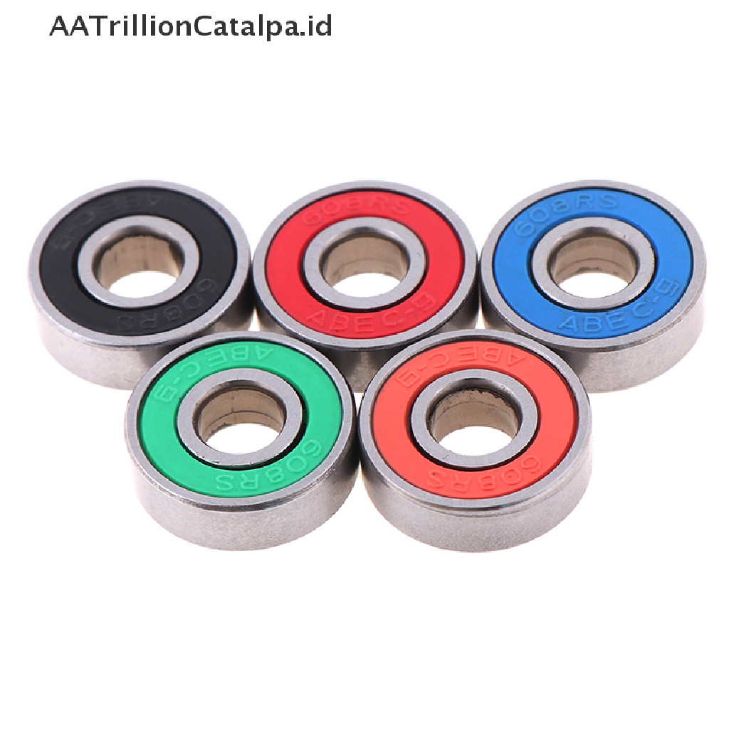 Aatrillioncatalpa 5Pcs ABEC-9 608RS Bearing Roda roller Untuk skateboard / Skuter