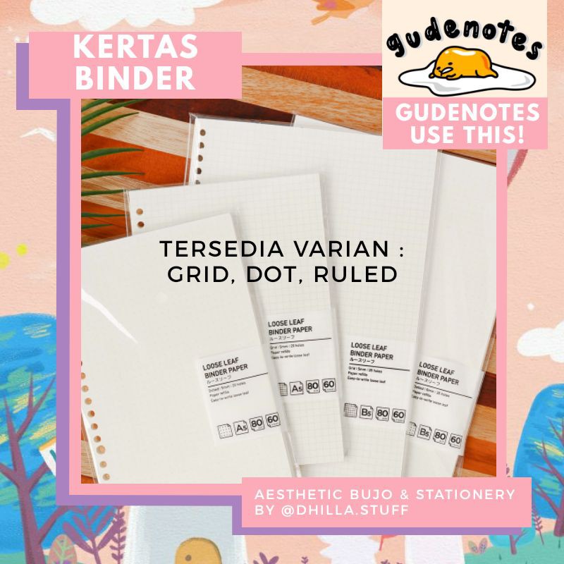 Kertas Binder  Grid Dot Ruled Panmomo Loose Leaf Binder  