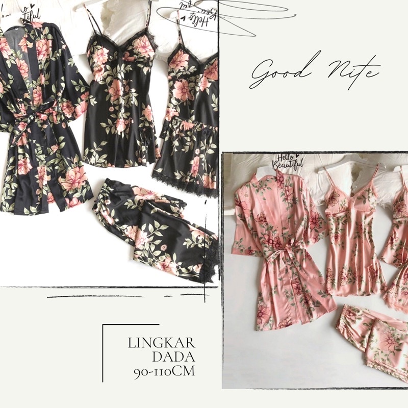 lingerie sexy Lingerie Bahan Satin BAYAR DITEMPAT(COD) Baju Tidur sexy Lingerie CD+BRA Lingerine Sek