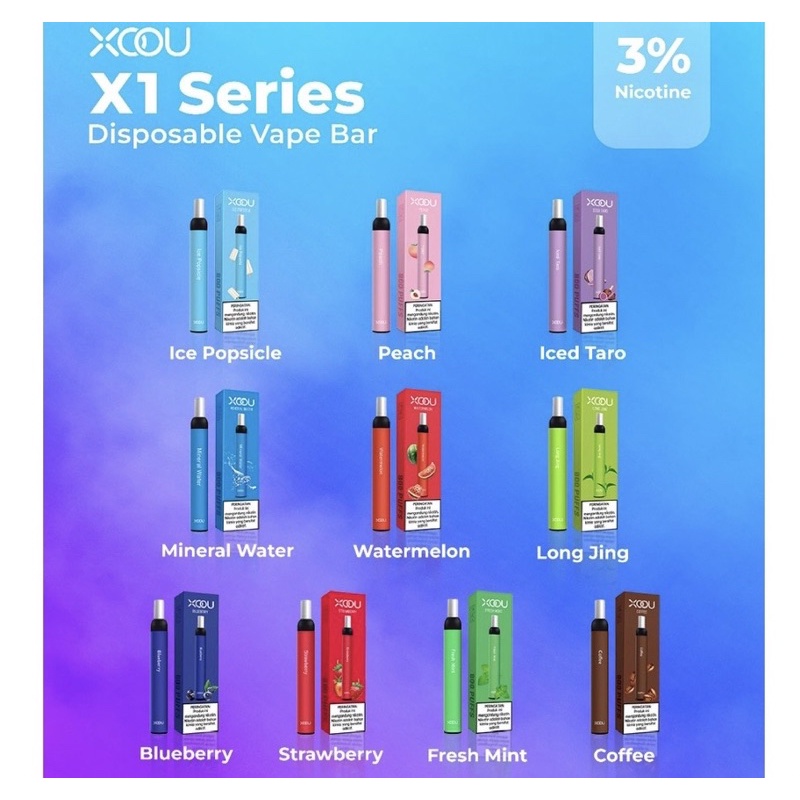 XOOU X1 Disposable Vape 800 Puffs - Vape Sekali Pakai Nicotine 3%