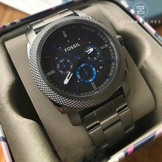 Jam Tangan Pria FS4931 Chronograph Black Dial Gunme