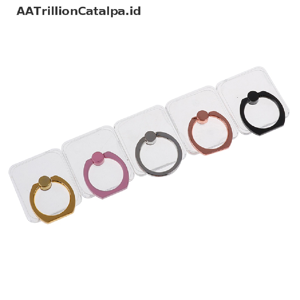 (AATrillionCatalpa) Kacamata Transparan 360 Derajat Universal° Ring Stand Holder Hp Bentuk Kepala Kucing