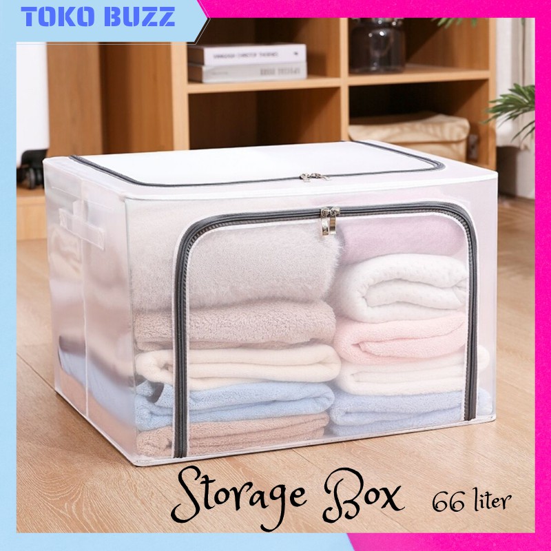 Storage Box 66L Multifungsi / Tempat Penyimpanan Mainan Baju Selimut Motif PREMIUM TO-015