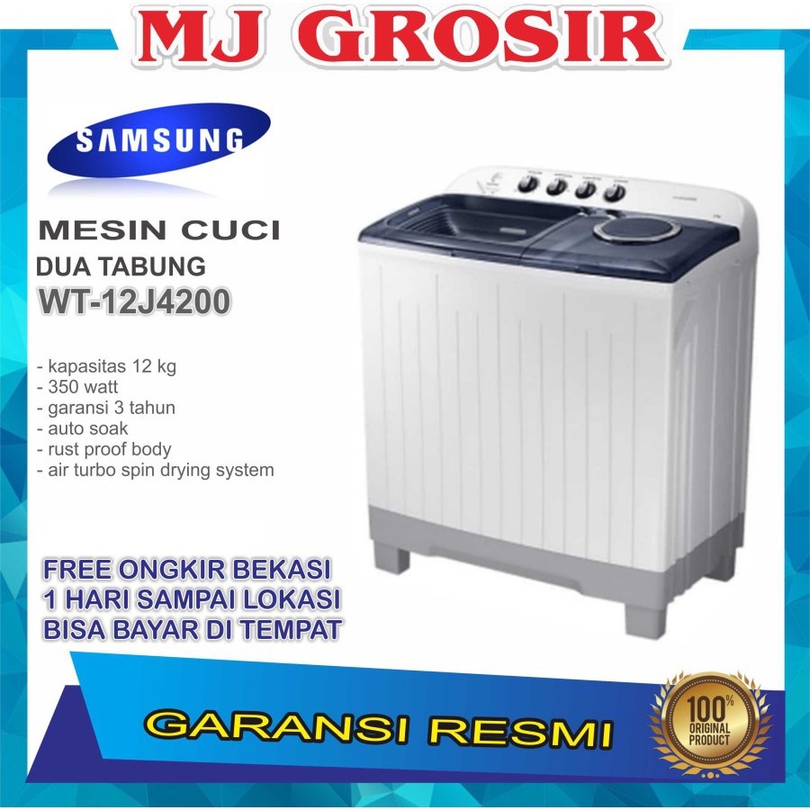 MESIN CUCI SAMSUNG WT 12J4200 12KG 2 TABUNG WT12J4200 12 KG