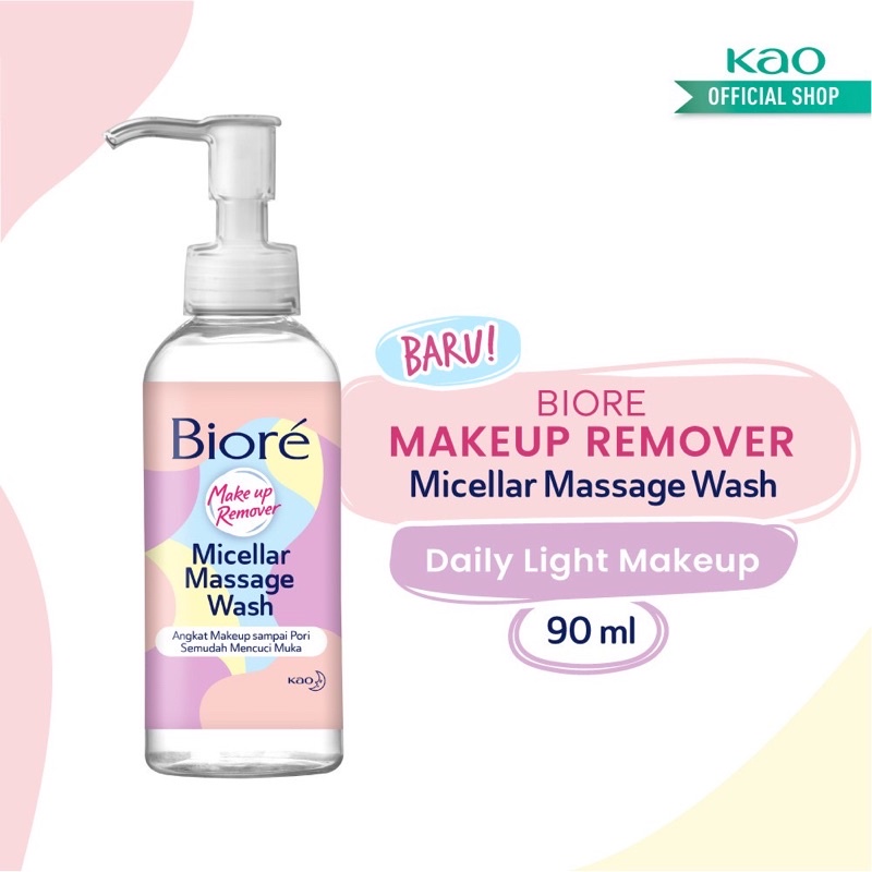 Biore Micellar Massage Wash Cleansing Gel Make Up Remover 90ml  - Facial Wash / Pembersih Wajah