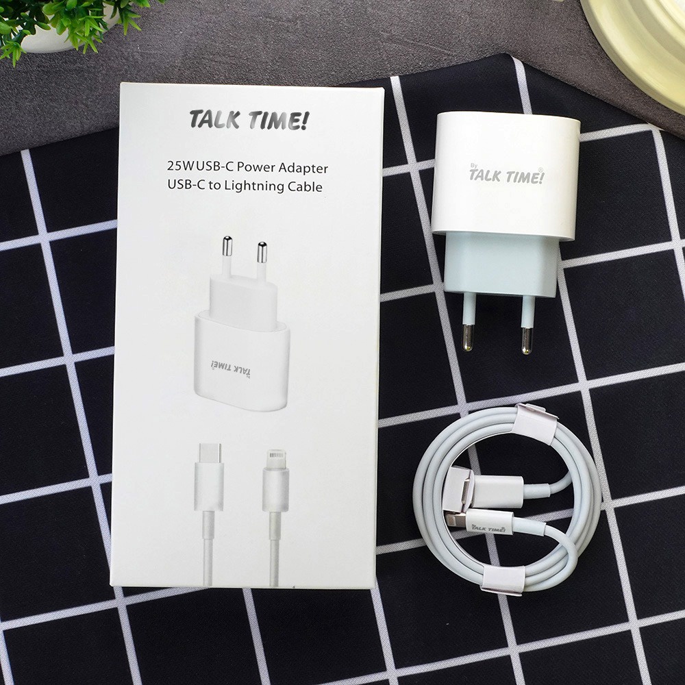 TALKTIME TRAVEL CHARGER LIGHTNING CHARGER TALKTIME LIGHTNING CHARGER 25W USB TYPE-C TALKTIME