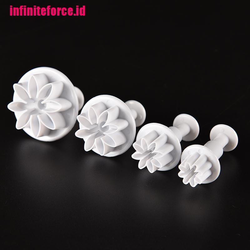 4X Cake Fondant Sugarcraft Decor Cookie Mould Mold Plunger Daisy Flower Cutter