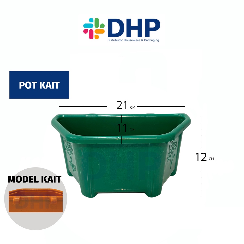 Pot Kait 21cm Warna Plastik Tanaman Dinding Gantung Hias Vertical