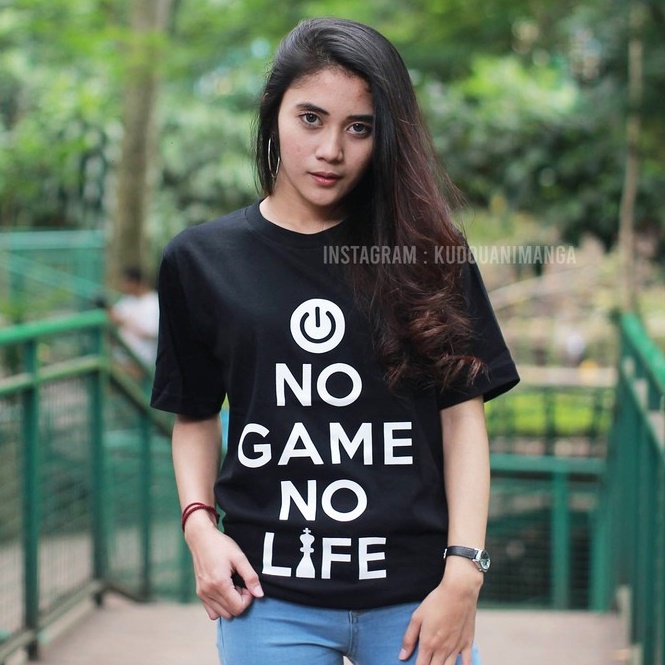 Kaos No game No life Japan Black Tshirt WIbu Otaku Unisex