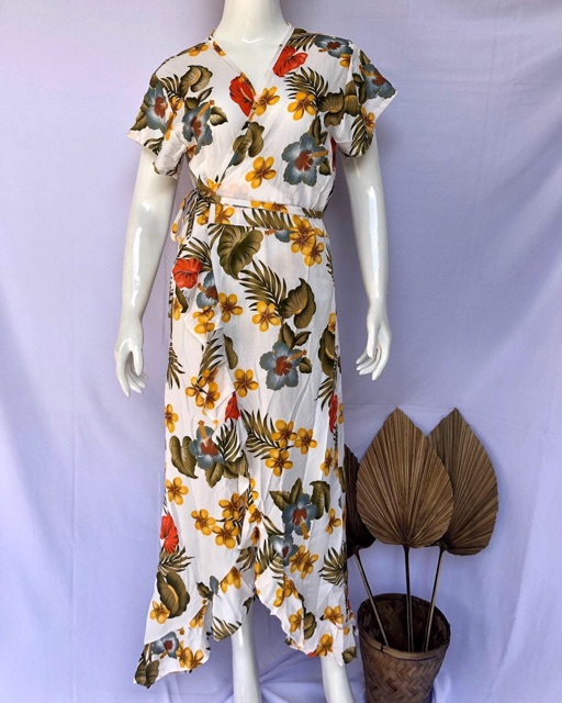 Dres kimono panjang bunga