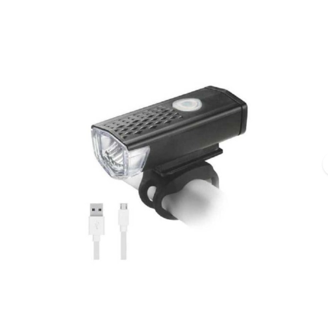 Lampu Depan Sepeda LED 300LM Battery Recharge Bicycle USB waterproof