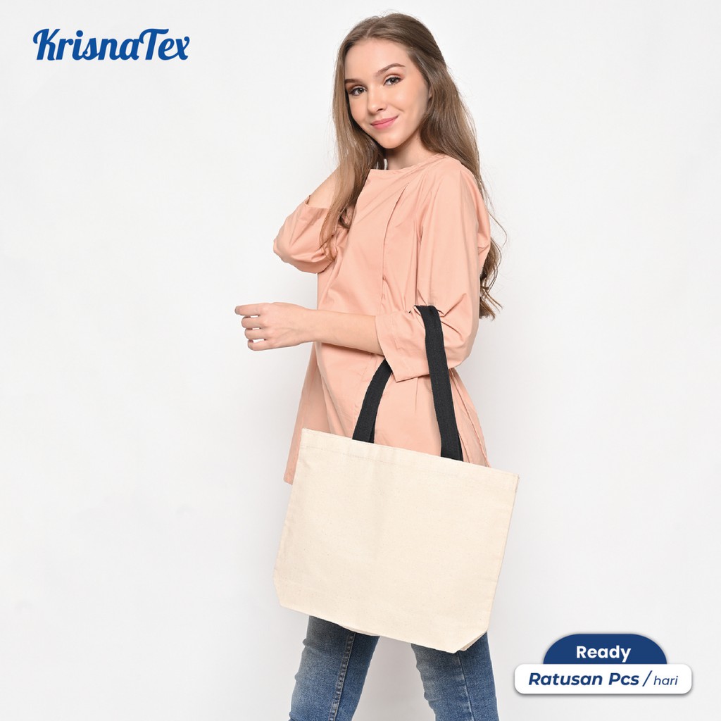 Tote Bag Alas Kanvas Natural Medium Polos - Tas Belanja Canvas