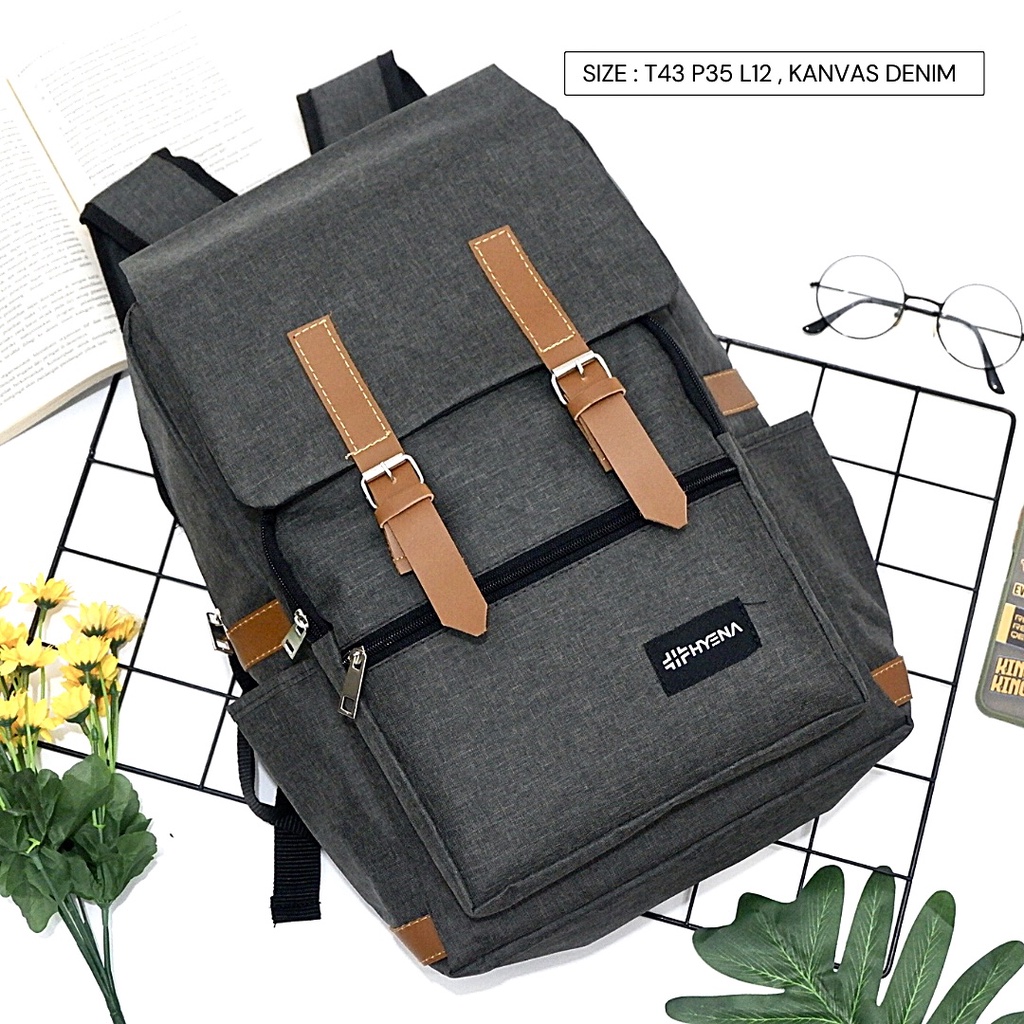 COD - TAS BACKPACK FASHION TRAVELLER RANSEL OUTDOOR PRIA TERBARU HEYNA TAS PUNGGUNG PARASUT SEKOLAH KULIAH NGANTOR