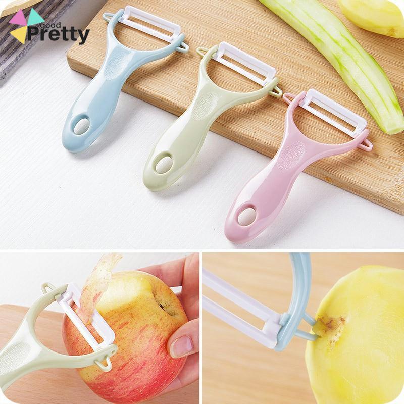 Pisau Pengupas Keramik Pegangan Non-slip Pisau yang Dapat Diputar Dapur Pengupas Buah Sayur Apel - PD