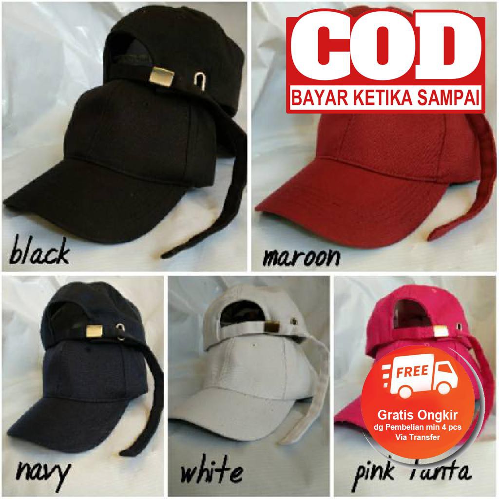 TOPI BASEBALL POLOS CAP TALI PANJANG Victoria