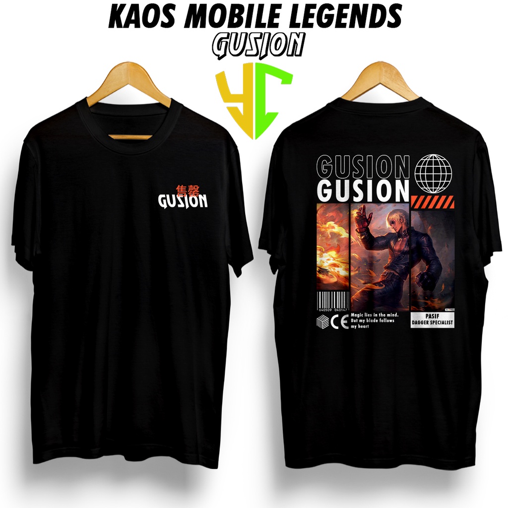 YC Kaos StreetWear Hero ML (GUSION KOF) Bisa Request Hero, Kaos Pendek Pria Kaos Premium Kaso Street