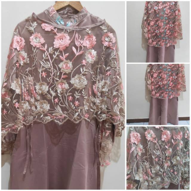 gamis mewah dress brukat remaja satin bridal