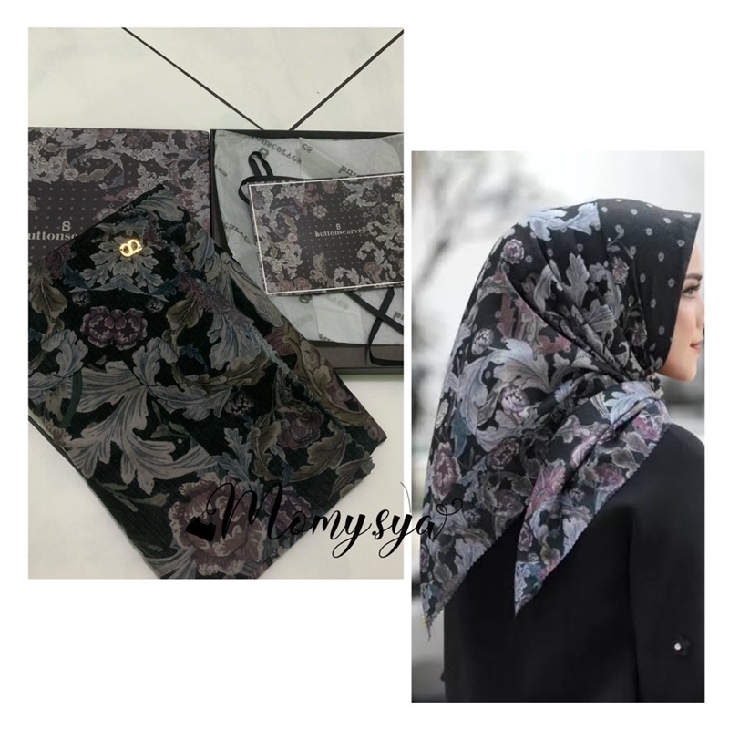 NEW as is bo box Buttonscarves like new & New scarf Buttonscarves- tapis square voal reguler, tapis 