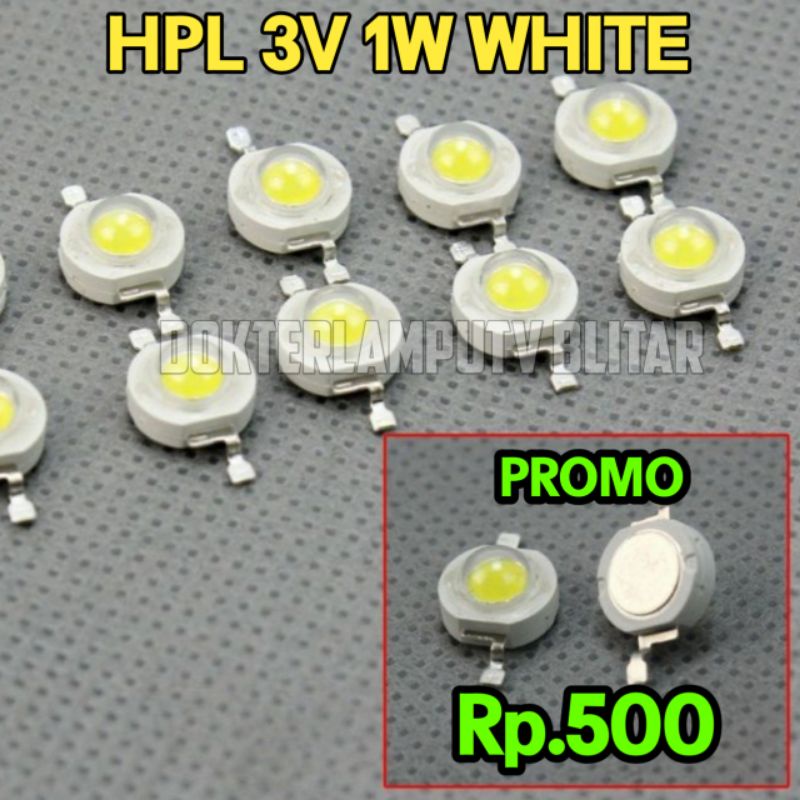 LED HPL 3V 1W PUTIH DAN PCB BINTANG UNTUK SENTER DLL