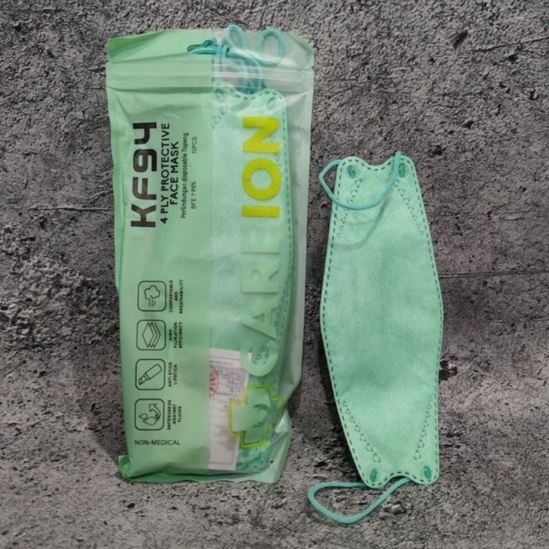MASKER KF94 CAREION HIJAU MINT