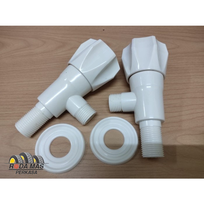 KRAN KERAN SHOWER F PVC PLASTIK RBJ STOP KRAN KNIE KLOSET WC MAHKOTA RMP