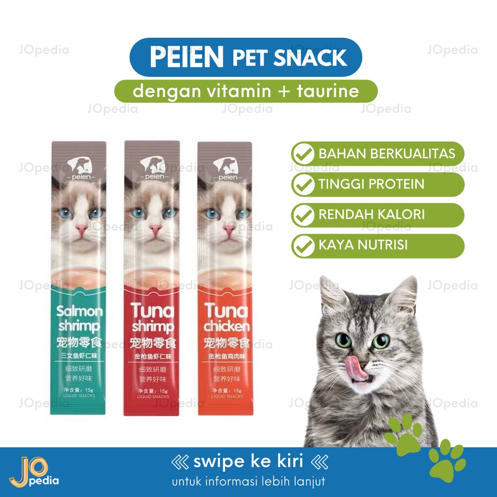 PEIEN Snack Kucing Cemilan Makanan Basah Strip Cat Creamy Treats