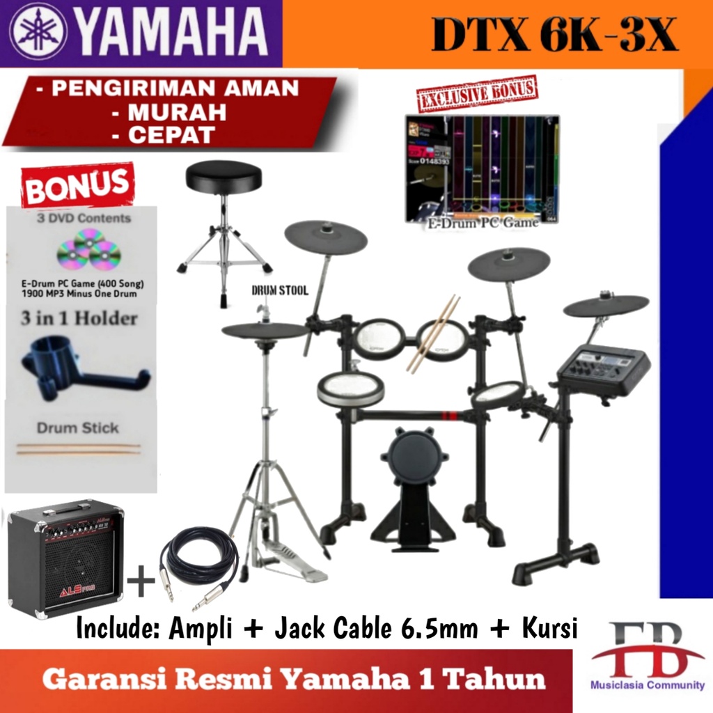 Drum Elektrik Yamaha DTX6K3-X  / DTX6K3X / DTX 6 K3X / 6K3 / 6K3X Garansi Resmi