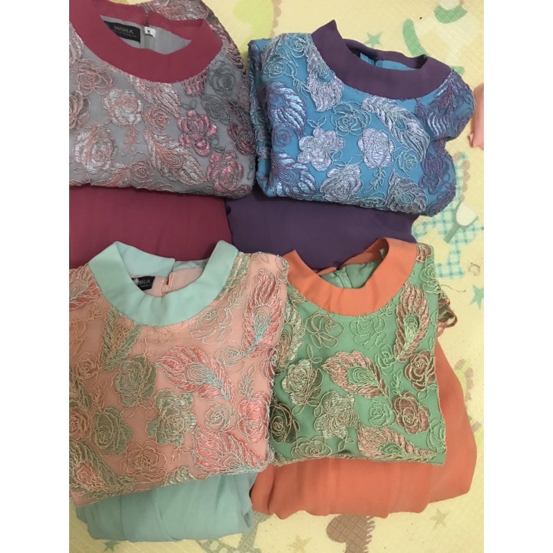 dress one set rok dan atasan brokat preloved